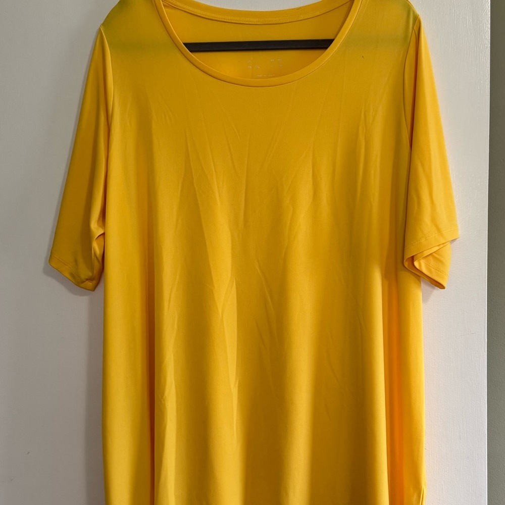 Susan Graver Yellow Oversized Relaxed T-Shirt